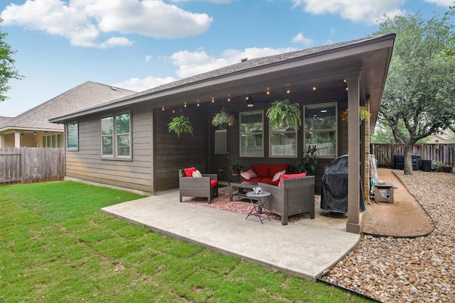 2228 Hilltop Climb Dr, Leander, TX 78641 - rear view of property with outdoor lounge area and a patio area