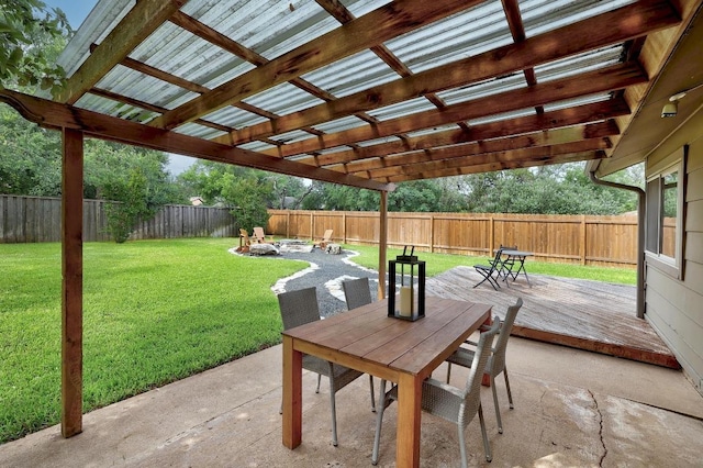 9417 Longvale Dr, Austin, TX 78729 - view of patio featuring outdoor dining space and a wooden deck