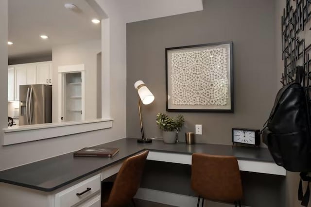 508 Canyoncrest Way, Liberty Hill, TX 78642 - office area featuring built in study area and recessed lighting
