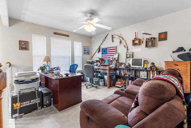 1115 Henderson Dr, Leander, TX 78641 - office featuring light colored carpet and a ceiling fan