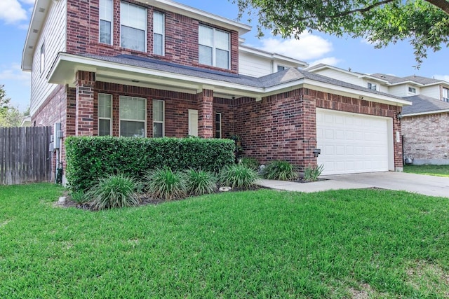 1115 Henderson Dr, Leander, TX 78641 - traditional home with brick siding, concrete driveway, and a garage