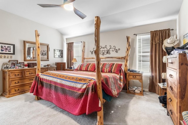 1115 Henderson Dr, Leander, TX 78641 - bedroom featuring carpet flooring, a ceiling fan, and vaulted ceiling