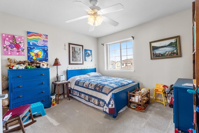 1115 Henderson Dr, Leander, TX 78641 - carpeted bedroom featuring a ceiling fan