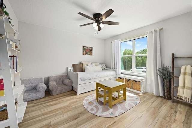 16240 Toby Ct, Temple, TX 76502 - bedroom featuring light wood-style floors and a ceiling fan