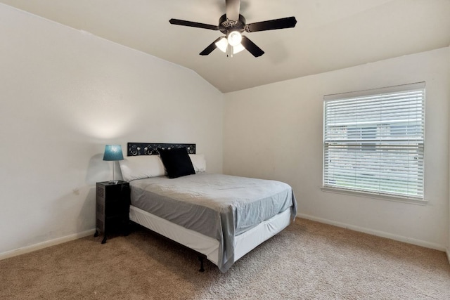 1610 Discovery Blvd, Cedar Park, TX 78613 - bedroom with carpet floors, baseboards, vaulted ceiling, and a ceiling fan