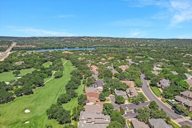 6012 Messenger Stake, Austin, TX 78746 - aerial view of property's location with a large body of water, nearby suburban area, and a golf club