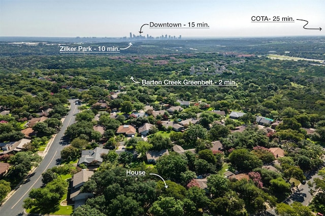 4839 Canyonbend Cir, Austin, TX 78735 - aerial view of a heavily wooded area