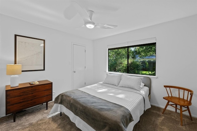 4839 Canyonbend Cir, Austin, TX 78735 - bedroom featuring carpet, ceiling fan, and baseboards