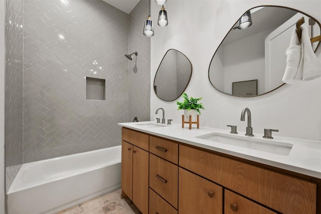 106 W Croslin St Unit B, Austin, TX 78752 - full bathroom featuring double vanity and shower / washtub combination