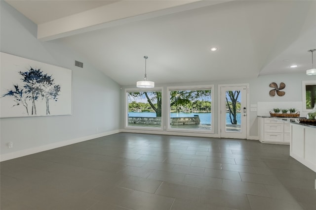 1704 Bluebonnet Ln, Kingsland, TX 78639 - unfurnished dining area with recessed lighting and baseboards