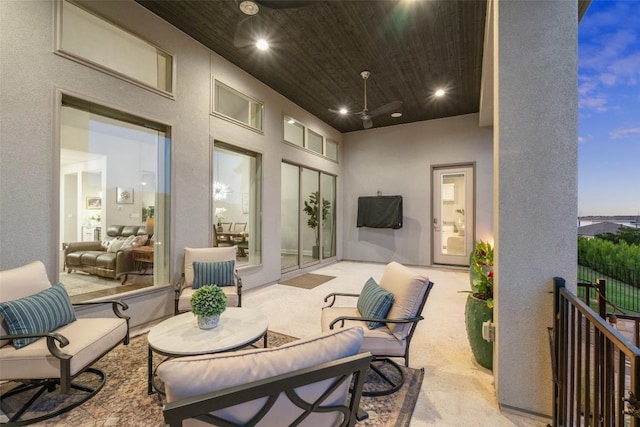 158 Baldovino Skwy, Lakeway, TX 78738 - view of patio / terrace with an outdoor hangout area and ceiling fan
