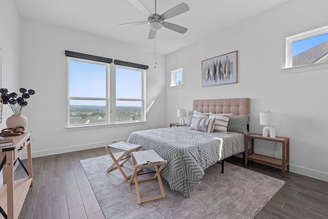 425 Dayridge Dr, Dripping Springs, TX 78620 - bedroom featuring multiple windows, wood finished floors, and baseboards