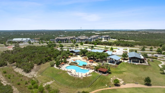 425 Dayridge Dr, Dripping Springs, TX 78620 - bird's eye view of a pool area