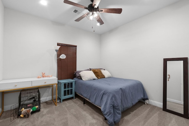 110 Lakecliff Cv, Kingsland, TX 78639 - carpeted bedroom featuring baseboards and ceiling fan