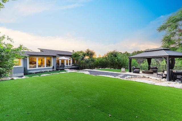 20702 Post Oak Dr, Lago Vista, TX 78645 - view of yard with a gazebo and a patio