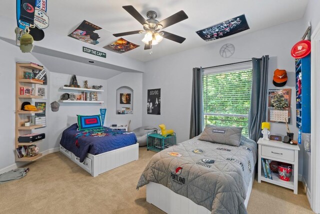 205 Champion Dr, Lakeway, TX 78734 - bedroom with carpet flooring and a ceiling fan