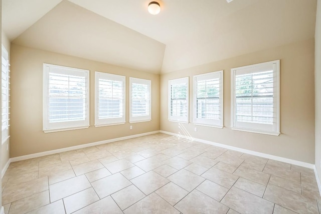20125 Chayton Cir, Pflugerville, TX 78660 - empty room featuring lofted ceiling and light tile patterned floors
