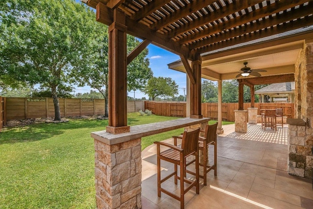 2807 Checker Dr, Cedar Park, TX 78613 - view of patio / terrace with ceiling fan and a pergola