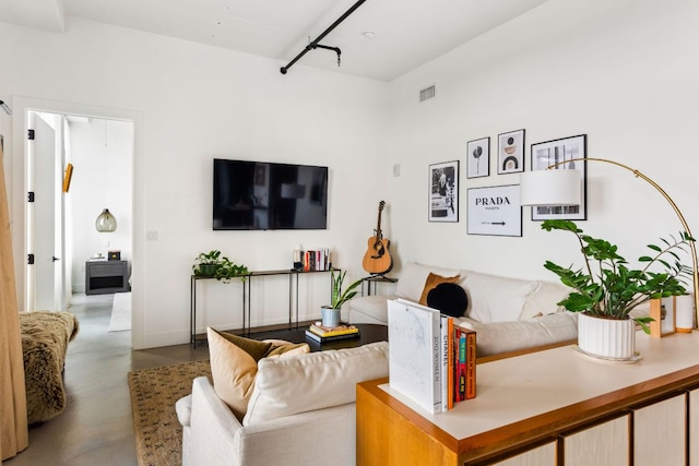 800 W 5th St Unit 902, Austin, TX 78703 - living area featuring concrete floors