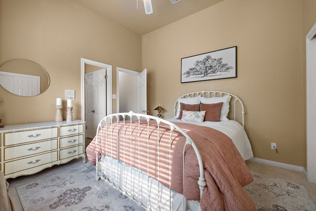 11 Meadow Run, Round Rock, TX 78664 - carpeted bedroom with baseboards and a ceiling fan