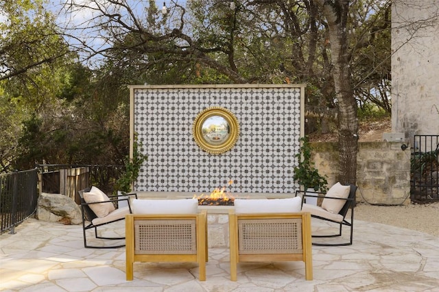 102 Crestwood Ct, Austin, TX 78746 - view of patio / terrace with an outdoor fire pit