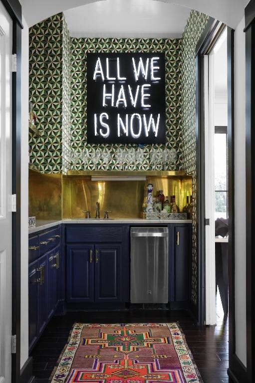 102 Crestwood Ct, Austin, TX 78746 - indoor bar featuring dishwasher and dark wood-style floors
