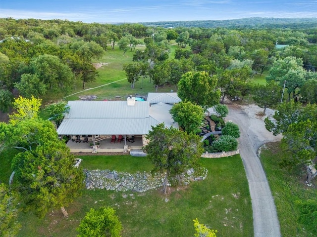 4671 Fischer Store Rd, Wimberley, TX 78676 - aerial view of property and surrounding area with a heavily wooded area