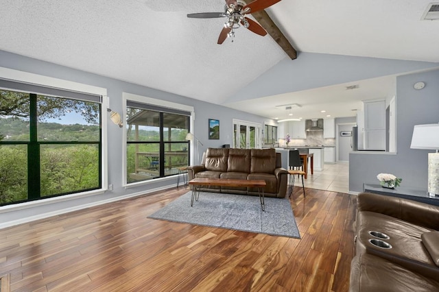 2009 S Oak Canyon Rd, Austin, TX 78746 - living room with light wood-style flooring and a ceiling fan