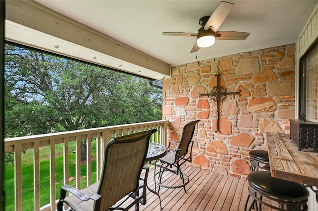107 Lachite Unit 6, Horseshoe Bay, TX 78657 - deck with a ceiling fan