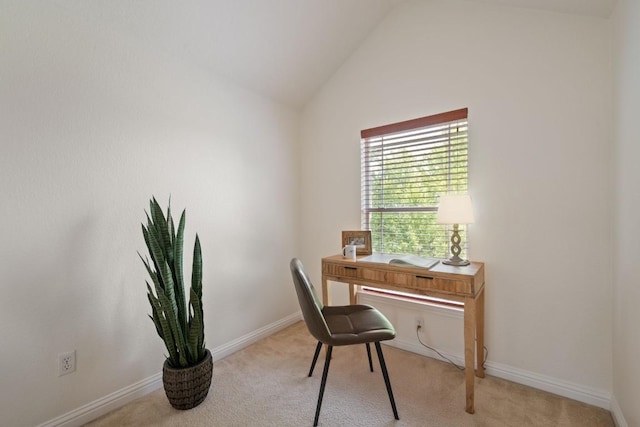 3619 Fossilwood Way, Round Rock, TX 78681 - office featuring light colored carpet and vaulted ceiling