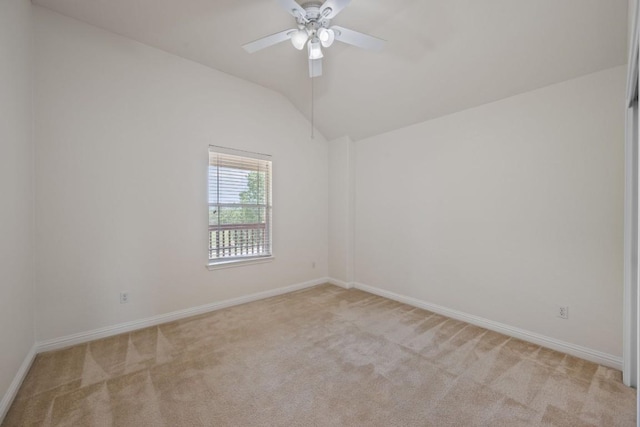 3619 Fossilwood Way, Round Rock, TX 78681 - empty room featuring light carpet, a ceiling fan, and lofted ceiling