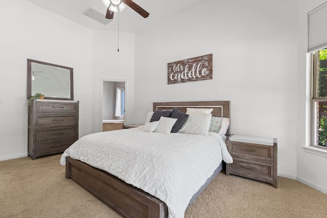 2516 Rusty Spur, Leander, TX 78641 - bedroom with light colored carpet, baseboards, and a ceiling fan