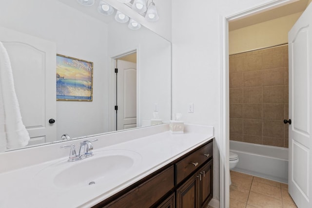 2516 Rusty Spur, Leander, TX 78641 - full bath with vanity, toilet, tile patterned floors, and shower / washtub combination