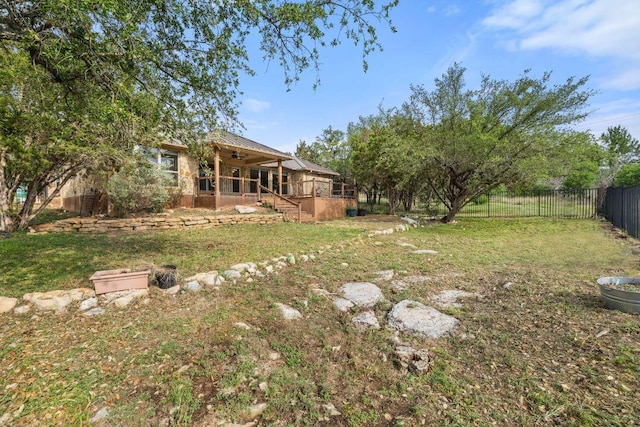 215 Maverick Cir, Horseshoe Bay, TX 78657 - view of yard featuring a ceiling fan