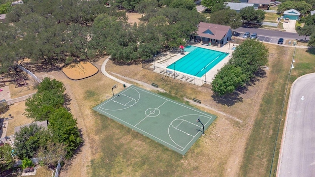 1060 Powell St, Kyle, TX 78640 - bird's eye view of a pool area
