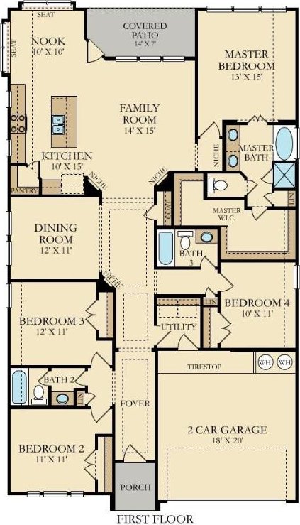 3332 Lauren Nicole Ln, Round Rock, TX 78665 - view of floor plan / room layout