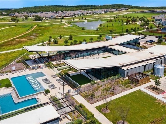 8112 Silhouette St, Austin, TX 78744 - bird's eye view of a large body of water and a pool