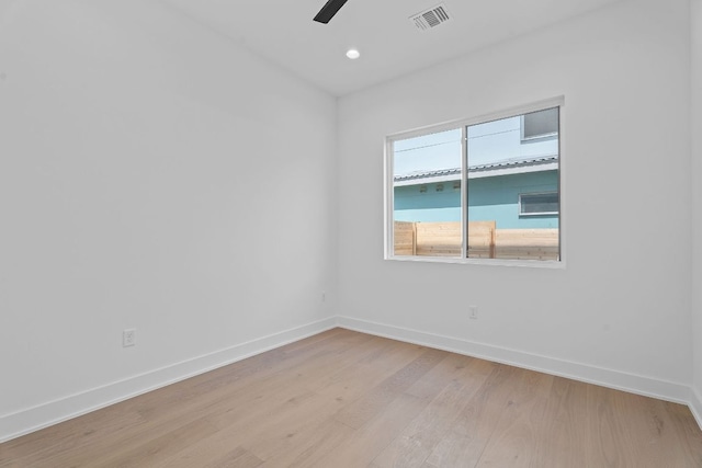 52 Robert T Martinez Jr St, Austin, TX 78702 - empty room with light wood-type flooring, baseboards, a ceiling fan, and recessed lighting