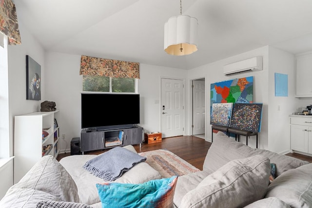 1711 Mohle Dr, Austin, TX 78703 - living room featuring an AC wall unit and wood finished floors