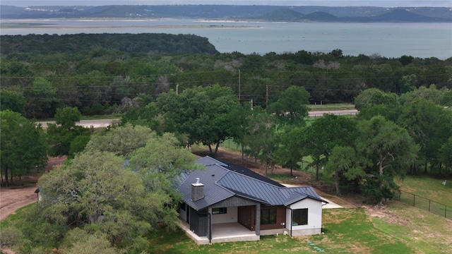 8341 Brewer Ln, Salado, TX 76571 - view from above of property with a large body of water and a heavily wooded area