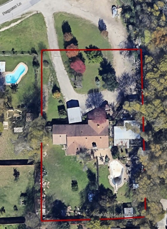 1807 Ferguson Ln, Austin, TX 78754 - view of property location with property parcel outlined and a pool area