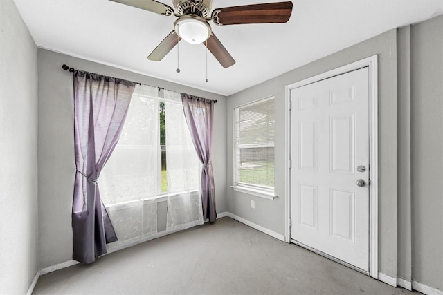 306 Southbrook Dr, Killeen, TX 76542 - empty room featuring finished concrete flooring, baseboards, and ceiling fan