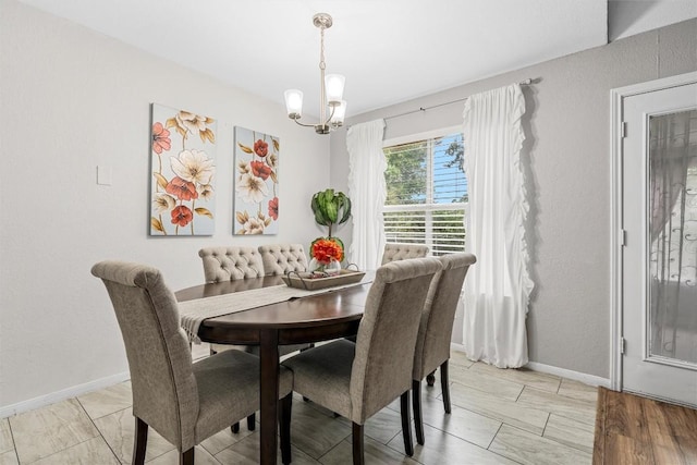 306 Southbrook Dr, Killeen, TX 76542 - dining room with a chandelier and baseboards