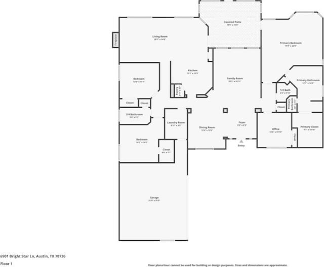 6901 W Bright Star Ln W, Austin, TX 78736 - room layout