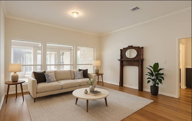 6901 W Bright Star Ln W, Austin, TX 78736 - living area featuring ornamental molding and wood finished floors
