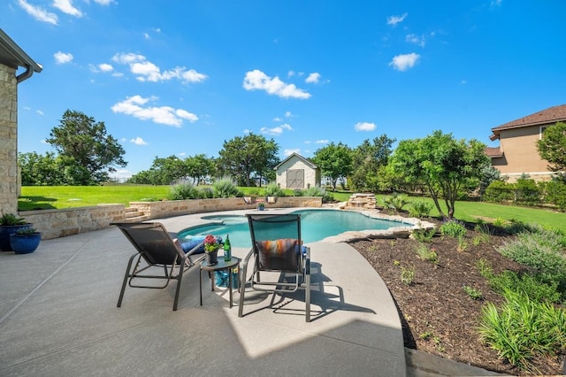 1701 Mira Vis, Leander, TX 78641 - outdoor pool featuring a patio and a lawn