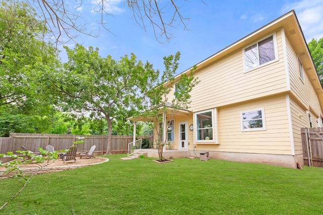 2100 Campfield Pkwy, Austin, TX 78745 - back of house with an outdoor fire pit, a patio, and a fenced backyard