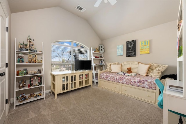 2015 Th Jones Mill Way, Salado, TX 76571 - carpeted bedroom featuring lofted ceiling and ceiling fan