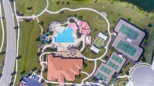 3227 Drago Dr, Round Rock, TX 78665 - aerial view of property's location with a pool area