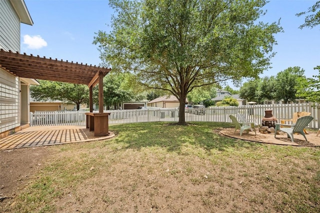 206 Skinner, Kyle, TX 78640 - view of yard with a patio area and a pergola